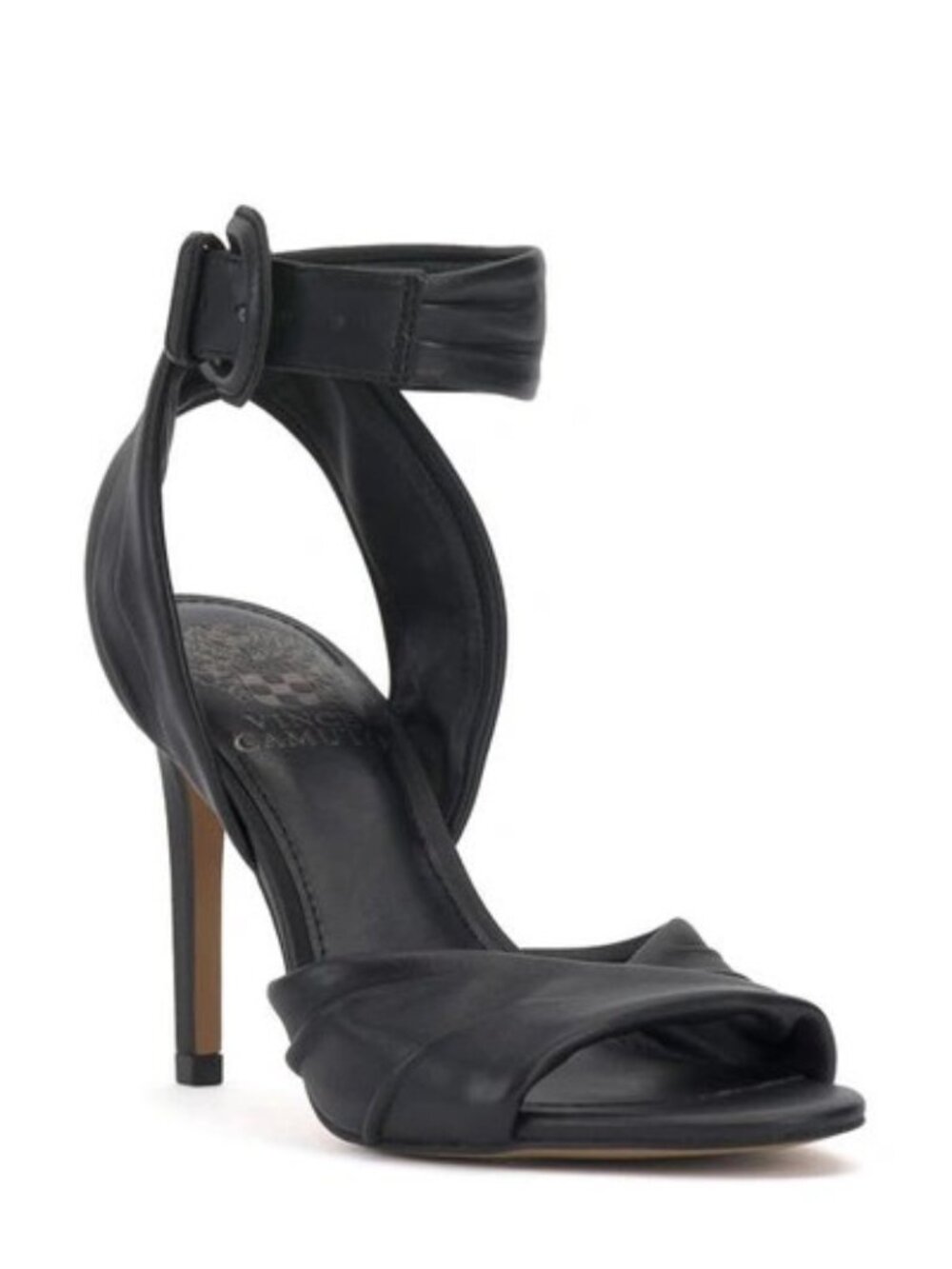 VINCE CAMUTO VC ANYRIA BLACK ECO SHEEP LEATHER DRESS SANDALS SHOES 6.5 BOX